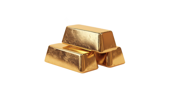 Three Gold Bars Stacked Together