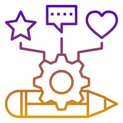 Career advancement icon, purple and yellow line gradient style