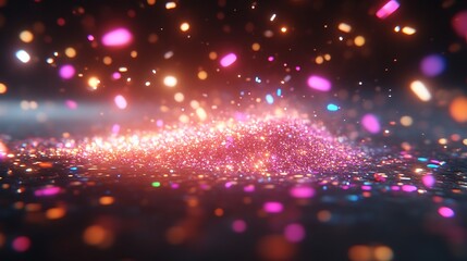 Fototapeta premium Glittering Lights Sparkle and Shimmer in the Dark