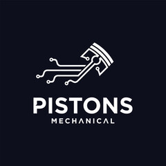Piston technology logo, piston technology logo symbol, piston engine maintenance, piston spare parts