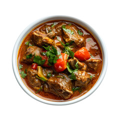 Delicious Slow cooked lamb curry Isolated On Transparent Background 
