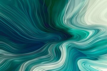 Fototapeta premium Vibrant abstract fluid art in teal, turquoise, and white with mesmerizing marble effects and curves