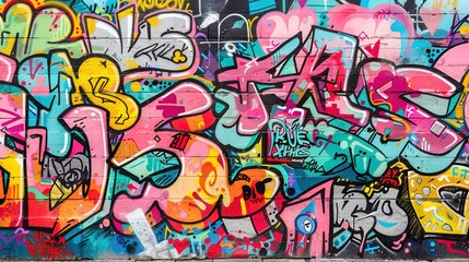 Naklejka premium Urban Graffiti pattern wallpaper