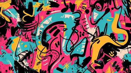 Urban Graffiti pattern wallpaper