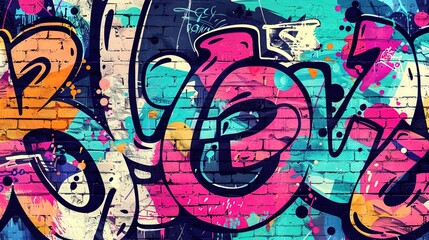 Urban Graffiti pattern wallpaper