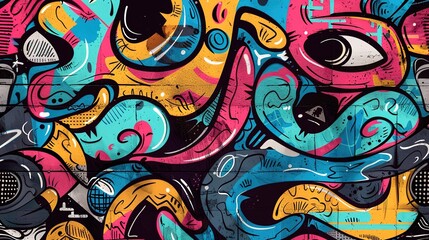 Obraz premium Urban Graffiti pattern wallpaper