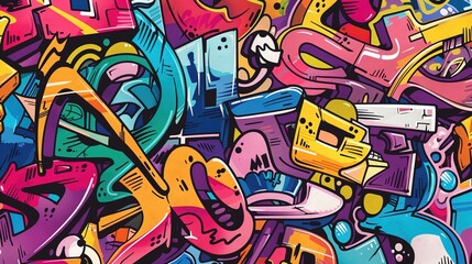 Urban Graffiti pattern wallpaper