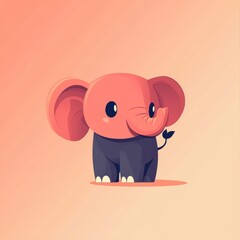 Fototapeta premium Adorable Cartoon Baby Elephant Illustration