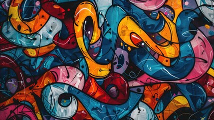 Urban graffiti pattern wallpaper