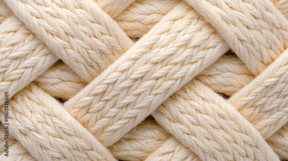 Aufkleber textured cream knitted wool pattern close up for background or design use in crafts and textiles