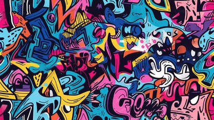 Obraz premium Urban Graffiti pattern wallpaper
