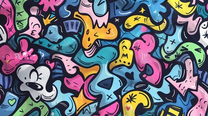Urban Graffiti pattern wallpaper