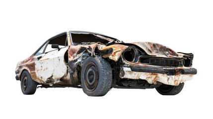 Abandoned Rusty Car in Poor Condition