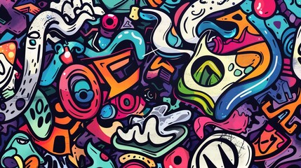 Obraz premium Urban Graffiti pattern wallpaper