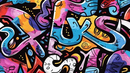 Obraz premium Urban Graffiti pattern wallpaper