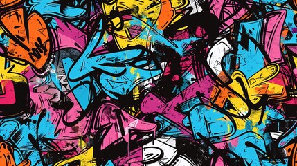 Obraz premium Urban Graffiti pattern wallpaper