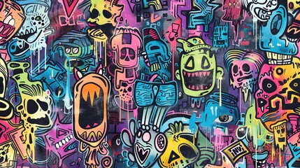 Obraz premium Urban Graffiti pattern wallpaper