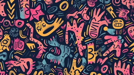 Urban Graffiti pattern wallpaper