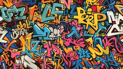 Obraz premium Urban Graffiti pattern wallpaper