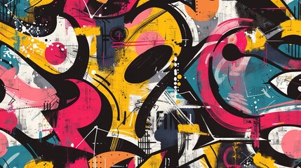 Urban Graffiti pattern wallpaper