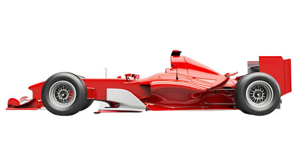 Red sport racing car isolated on transparent background, high-speed design.