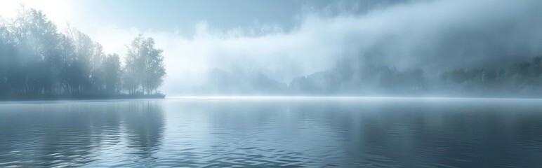Obraz premium Tranquil Morning Bliss. Nature's Serenity concept