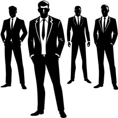 Different Poses of Businessman in Formal Suits for Branding and Illustrations