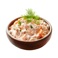 Tasty Smoked salmon dip Isolated On Transparent Background 
