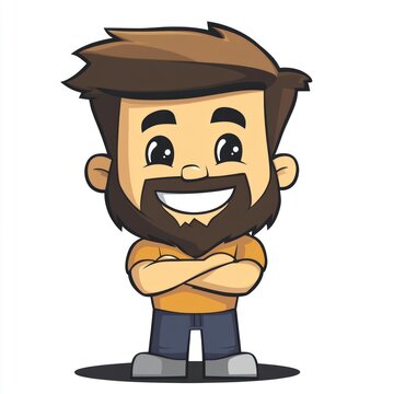recommend clip art: Happy Bearded Man Cartoon Illustration