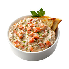 Tasty Smoked salmon dip Isolated On Transparent Background 
