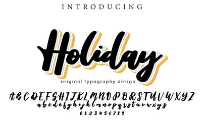 Holiday Font Stylish brush painted an uppercase vector letters, alphabet, typeface