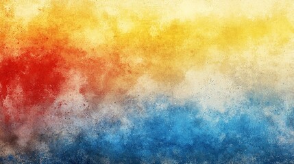 Fototapeta premium Abstract watercolor background with red, yellow, and blue hues.