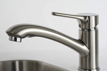 Modern kitchen faucet with a sleek design and functional handle.