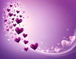 Purple Hearts Floating On A Lavender Background