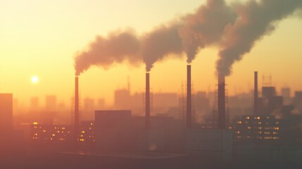 Obraz premium Warm Industrial Environment in 3D Style