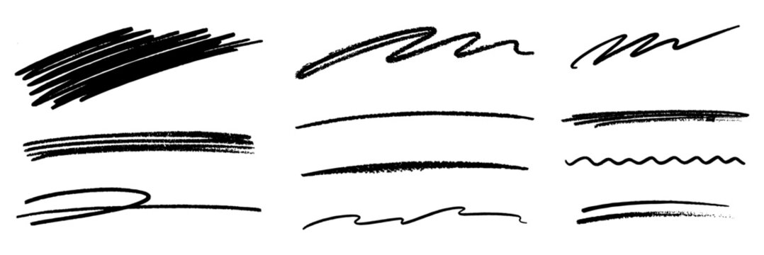 marker scribble line set