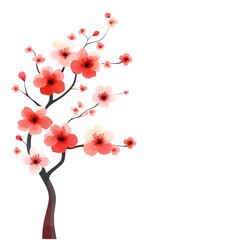 Spring festival, cherry blossom, white space