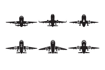 Airplane silhouette Vector illustration set collection artwork Design