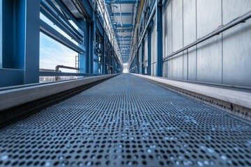 Fototapeta premium Industrial Conveyor Belt in a Modern Factory