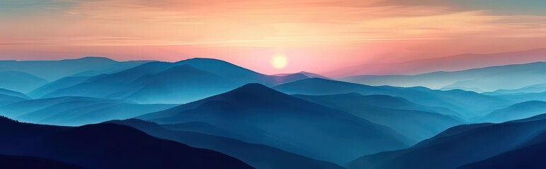 Majestic Sunset in the Highland Lake. Serenity and beauty of nature