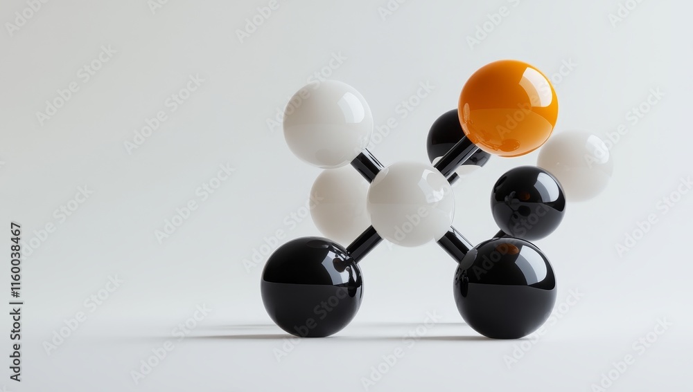 Poster abstract 3d model of spheres and rods.