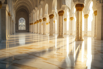 Awe-Inspiring Mosque Interior - A Stunning Architectural Masterpiece