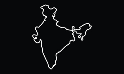 Indian map with regional states vector illustration background. Black, coffee white. Perfect for wallpapers, backdrop, poster, sticker, banner, label etc. India map with states .EPS 10 . 