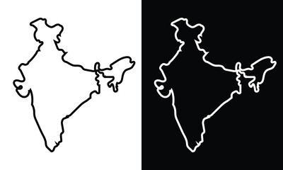 Indian map with regional states vector illustration background. Black, coffee white. Perfect for wallpapers, backdrop, poster, sticker, banner, label etc. India map with states .EPS 10 . 