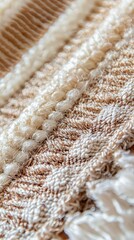 Close-Up of Textured Fabric with Intricate Weave Patterns