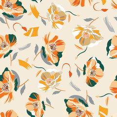 seamless traditionally flower pattern on background