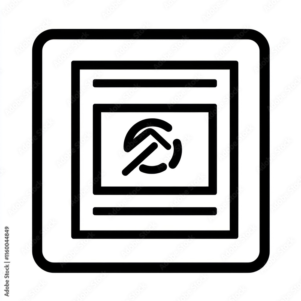 Aufkleber simple square frame icon with circular graphic inside.