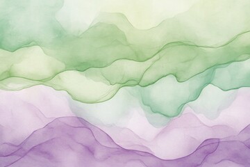 Obraz premium Abstract Fluid Art: Delicate Pastel Green and Purple Hues