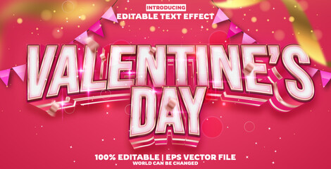 Valentines day editable text effect in modern trend style