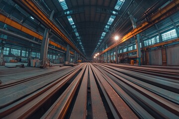 Massive Industrial Facility Filled With Metal Beams